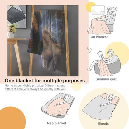 HEAPPER Meditation Himalayan Mountain Blanket - Warm & Lightweight Flannel, Ideal for All Seasons - Perfect for Kids’ & Adults’ Beds, Sofas, & Couches