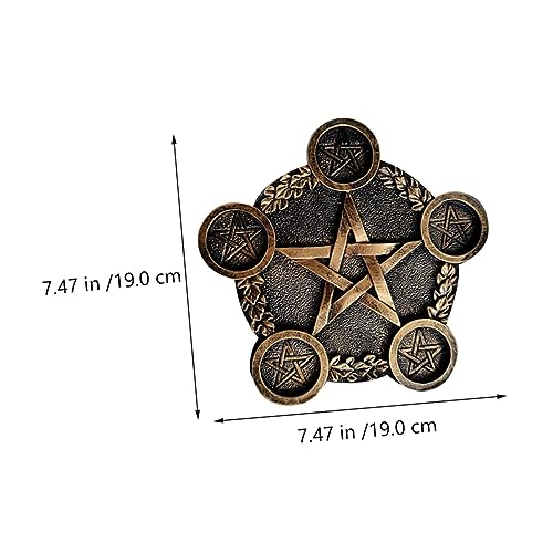 ULTECHNOVO Pentacle Star Candleholder Prop Decorative Altar Ornament for Sacrifice Rituals Compact Long-Lasting Material Unique Desktop Decor for Home and Ceremony