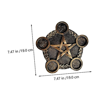 ULTECHNOVO Pentacle Star Candleholder Prop Decorative Altar Ornament for Sacrifice Rituals Compact Long-Lasting Material Unique Desktop Decor for Home and Ceremony