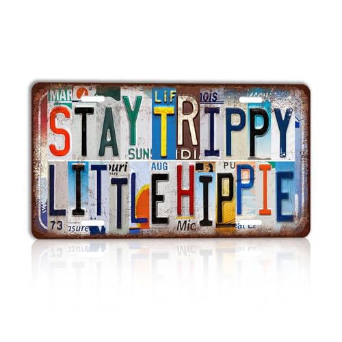 Vintage License plate Stay Trippy Little Hippie Wall Decor Metal Sign Tin Signs for Bar Home Bedroom Garage - color: Plate-I-16