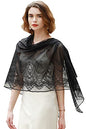 RIIQIICHY Shawls and Wraps for Evening Dresses Scarfs for Women Pashmina Wedding Formal Shawl - color: Black-3