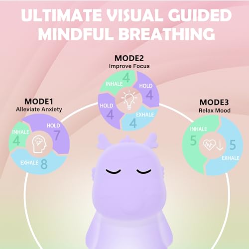 Breathing Loong Guided Visual Breathing Light for Mindfulness Relief | Relaxation Tool | Focus Meditation Device & Calming Night Light | Ideal for All Ages, Home & School Use (Loong) - size: Loong