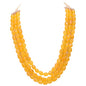 Ratnavali Jewels Quartz Multi Layer Strand Mala Beads Party Wear Necklace Jewelry Women RV3415 - color: Yellow