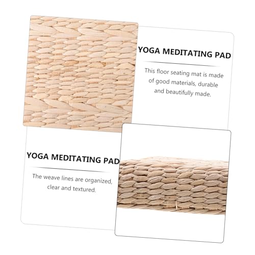 Happyyami 1pc Handmade Woven Meditation Cushion Decorative Yoga Mat Straw Mat for Home Use Thick for Meditation Floor Seating and Home