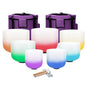 6-12inch 432hz Quartz Crystal Singing Bowls Set of 7 Gradient Design, for Mindfulness Meditation Yoga Sound Baths - color: Gradient Singing Bowls, size: 6-12 inch A-G Note 432hz