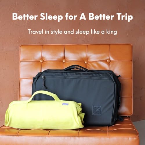 Cushion Lab Travel Deep Sleep Pillow – Compact Memory Foam Neck Pillow for Sleeping, Portable Pillow for Hotels, Camping, Side & Back Sleepers, On-The-Go – Spark