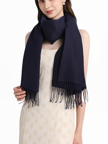 Pashmina Shawl and Wraps for Evening Dresses Resemble Cashmere Scarf for Women Wedding Winter Warm Shawls - color: Navy