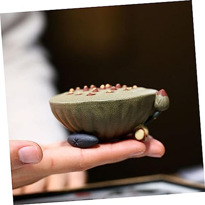 STOBAZA 1pc Lotus Seedpod Decorative Tablepiece for Home Unique Antique-Style Sculpture for Living Room Bedroom Fine Craftsmanship Green Zisha Clay