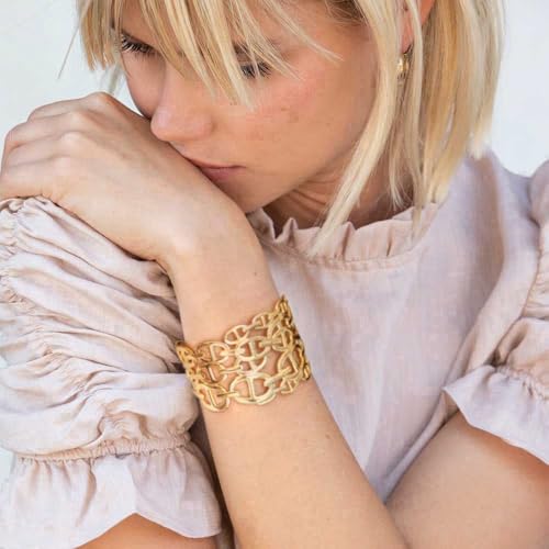 POTESSA 18K Gold Plated Cuff Bracelets Adjustable Dainty Bangle Handemade Jewelry for Women - style: Pig Nose