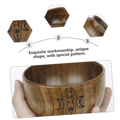 ORFOFE Water Rice Wooden Bowl Altar Decorations Occultism Worship Storage Bowl Adornment Multi-functional