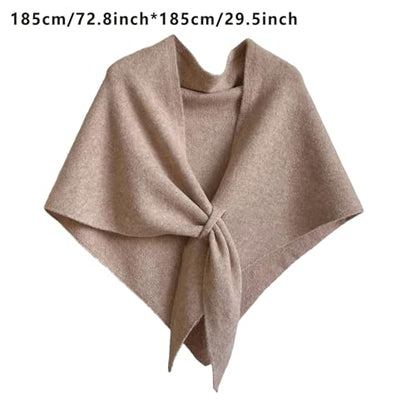Pashmina Shawl Wraps for Women Knitted Shawls Scarf Solid Color Lightweight Poncho Wrap Tops Fall Winter Clothing - color: Khaki