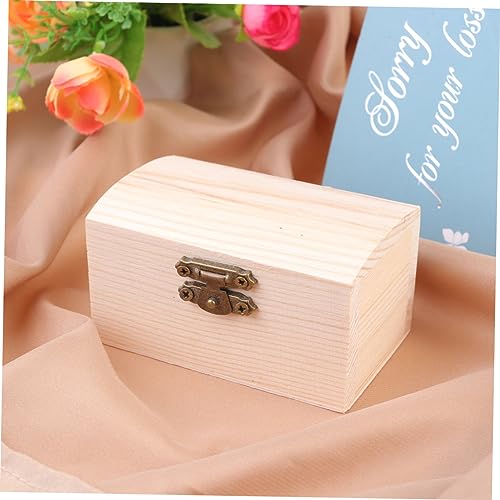 Ipetboom 6pcs Mini Storage Box Rectangular Natural Wood Organizer for Jewelry and Items for Desk and Table Use