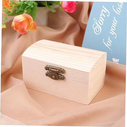 Ipetboom 6pcs Mini Storage Box Rectangular Natural Wood Organizer for Jewelry and Items for Desk and Table Use