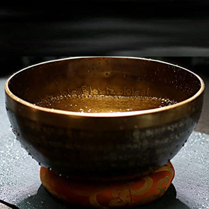 Singing Bowl Handmade Buddha Sound Bowl Meditation Singing Bowl Copper Chime Bowl Meditation Sound Bowl Ornament，16CM - size: 16CM