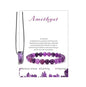 Pingyongchang Stress Relief Anxiety Yoga Bracelets Necklace Set,Healing Crystal Stone Mantra Bracelets for Women Natural Crystal Stone birthday Gifts For Teen Girls Black Leather Necklace for Men - color: Amethyst