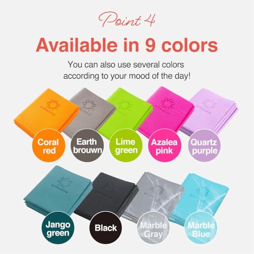 Primasole Folding Yoga Travel Pilates Mat Foldable Easy to Carry to Class Beach Park Tear resistant Travel Picnics 4mm Thick 9 Colors - color: Black