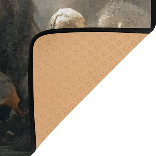 Sasquatch Meditation Area Rug Low Pile Floor Mat for Living Room Bedroom Water Absorption Indoor Carpet 3×2 FT - size: 3×2 Feet