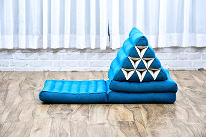 Leewadee 3-Fold Mat with Triangle Cushion – Comfortable TV Pillow, Foldable Mattress with Cushion Made of Eco-Friendly Kapok, 67 x 21 inches, Light Blue - color: Cl22 - Light Blue, size: 3 seating segments