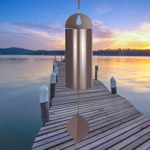 Deep Resonance Serenity Bell - 26'' Outdoor Memorial Chime with Deep Tone, Large Hanging Bell for Garden or Patio Décor - size: Bronze
