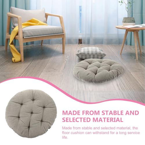 Floor Pillow Seat Cushion Corduroy Thick Tufted Meditation Mat 42cm Diameter 6-8cm Thick Charcoal Grey Floor Seating Cushion for Yoga Living Room Tatami