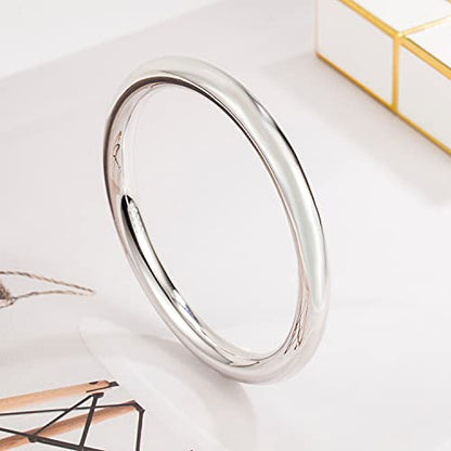 Dankadi Minimalism Women Men 925 Sterling Silver Bracelet Width 7-8MM Diameter 60-65 mm Solid Smooth On Bangle Cuff Fashion Fine Jewelry Gifts - color: Width 7MM 1 Piece, size: 2.78 inches