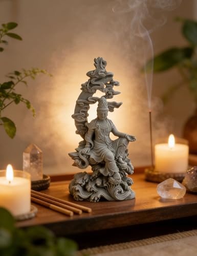 Sandstone Buddha Statue, Zen Figurine for Spiritual Home Decor, Ideal for Meditation Corner, Altar, Living Room Shelf, Thoughtful Gift for Mindfulness Seekers & Spiritual Enthusiasts