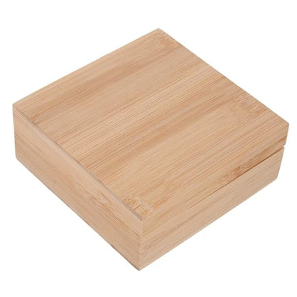Outanaya Square Wooden Desktop Storage Box Natural Jewelry Box Pantry Storage Organizer - size: 12.50X12.50X5.00CM