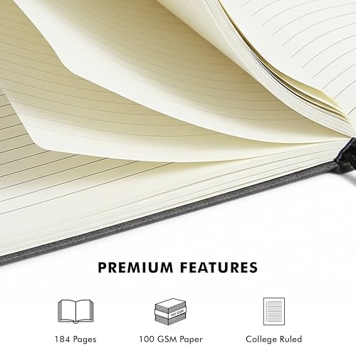 Journal for Men & Women – Premium Vegan Leather 184 Pages Guided Journal with Daily Prompts for Graditude, Mental Wellness, Reflection, Goal-Setting, Mindfulness, and Motivation for Growth