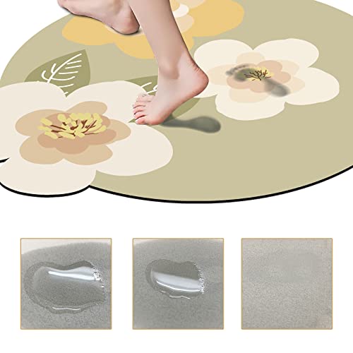 ABREEZE Irregular Large Flower Meditation Mat Non Slip Round Pilates Yoga Mat Natural Rubber with Sueded Surface Exercise Mat - color: Beige, size: 47 Inches