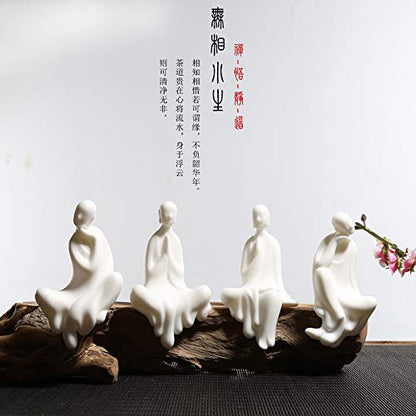 KJYHXX White Ceramic Little Monk Furniture Handmade Home Deco Creative Gift (Zen) - color: Zen