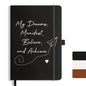 A5 Lined Journal Notebooks for Man, 192 Pages Leather Hardcover Notebooks, 5.7 x 8.5 inch Journaling Notebooks for Work, Writing, School, Black