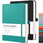 RETTACY Dotted Journal Notebook, 2-Pack, 160 Numbered Pages per Pack, A5 Medium Size (5.7'' x 8.3''), 120 GSM Thick Paper, Leather Hardcover, for Journaling, Planning, Tracking (Black & Cyan) - color: Black & Cyan, style: Dotted