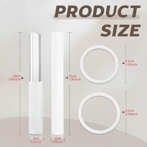 4 Pcs Singing Bowl Mallet And Silicone O Ring Set,Include 2 Acrylic Rubber Mallet Striker,2 Silicone Cushion for Playing Quartz Crystal Singing Bowls(White)