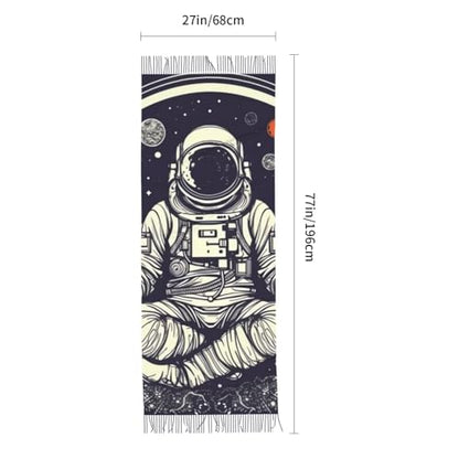 Astronaut Sitting in Yoga Chakra Scarf for Women Warm Soft Scarves Fashion Fringed Shawl Casual Tassel Blanket Scarf - color: Astronaut Sitting in Yoga Chakra