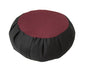 Buckwheat Zafu Meditation Cushion - color: Black With Burgundy Center