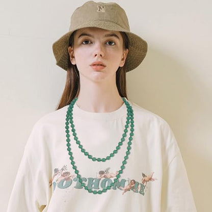 Beaded Necklace Hand Knotted for Woman - color: Green Aventurine 1