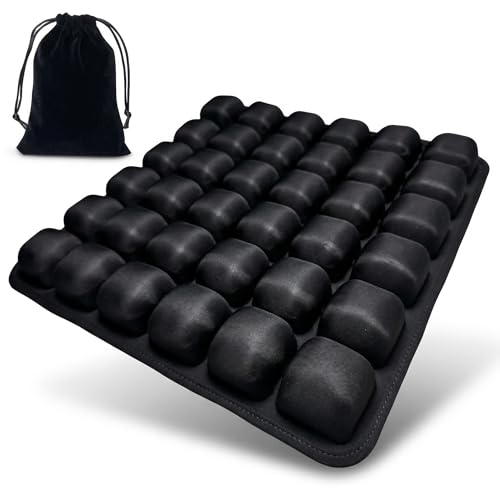 Inflatable Seat Cushion for Airplane Travel–Press-to-Inflate Without Pump,Decompression Cushion, Portable for Office Prolonged Sitting, Wheelchair, Car Seats, Long Journey –Black