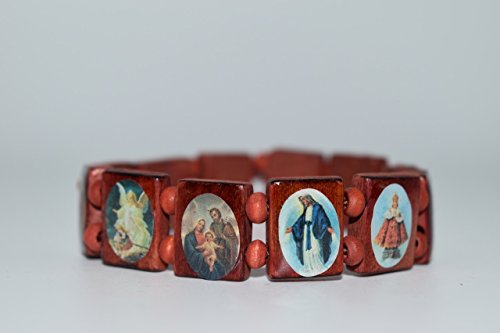Nature's Enlightenment Light Brown Wooden Picture Bead Bracelet-