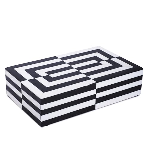 Black and White 3D illusion Box Collection Storage Organizer Decorative Multipurpose Keepsake Jewelry Gift Box (8x5x2 inches) - color: 3D Black and White