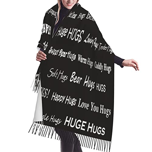 Hugs Shawl Gift For Friends And Family With Inspirational Messages Pashmina Positive Energy,Compassion,Serenity Wraps - color: Wtf02