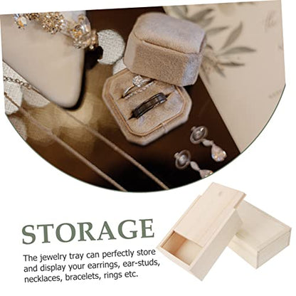 2pcs Quality Material Wooden Pine Storage Box Trinket Boxes Simple Design Compact Sturdy