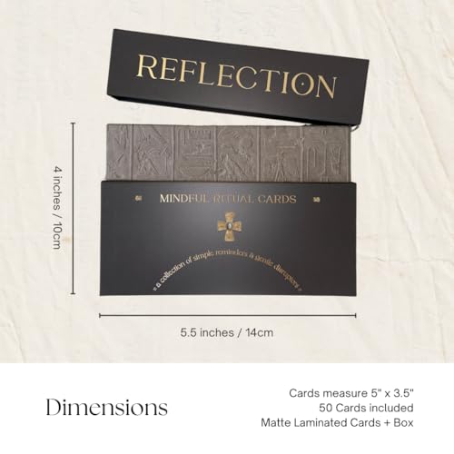 Reflection Mindful Ritual Cards | Mindset & Affirmation Deck, Daily Quotes, Meditation, Self Awareness | 50 Cards, Spiritual Gift
