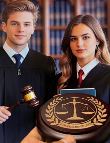 Wooden Gavel and Sound Block Set, Judge Gavel, Gavel for Meetings, Wooden Gavel for Courtroom, Hammer and Gavel Set, Mock Judges Gavel Prop, Auction Gavel ﻿2025 New ''Justice is Never Late'' - style: Carved Patterns (Upgrated)