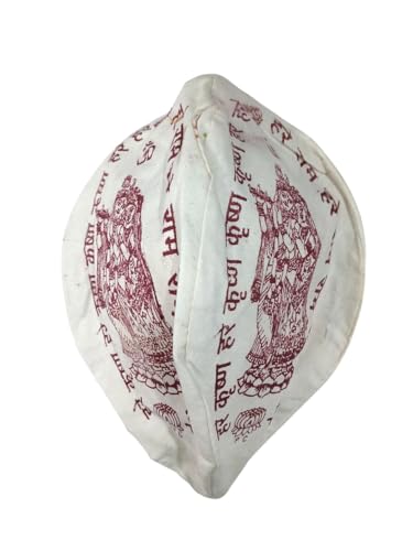 Gaumukhi Jap Mala Bag Hare Ram Hare Krishna Design Indian Handicraft Cotton Mala Chanting Prayer Jholi Mantra Japa Meditation & Yoga Prayer Bag (White) - color: White