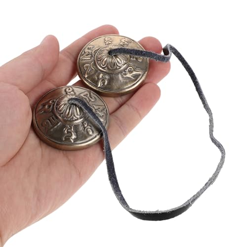 Veemoon Nepalese 4.5cm Mini Tingsha Copper Finger Cymbals for Tibetan Sound Therapy, Yoga Meditation, and Mindfulness Chime Bells