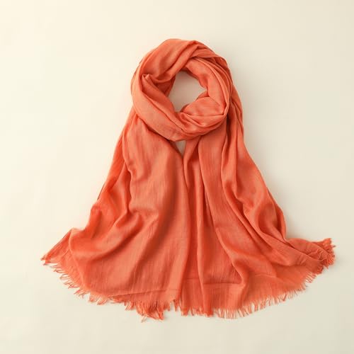 Pashmina Shawl Party Wraps Evening Dress Bridesmaid Long Cotton Scarves for Wedding - color: Orange 8