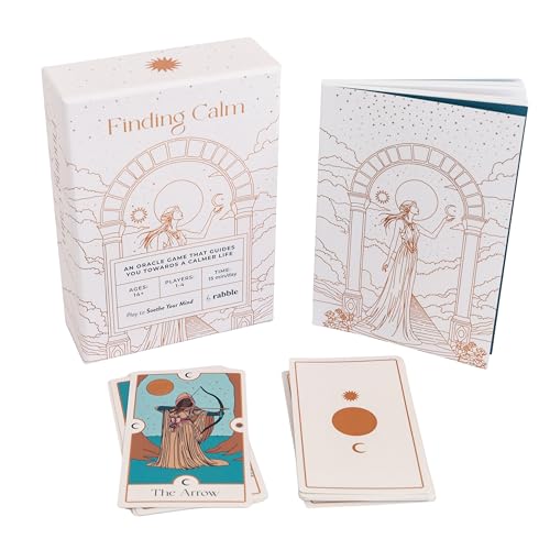 Rabble Finding Calm - A Calming Tarot Card Game | 1-4 Players, Includes Guidebook for Mental Health, Mindfulness, and Positive Affirmations, for Oracle Beginners