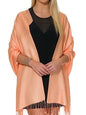 Pashmina Shawls and Wraps for Evening Dresses, Large Soft Pashminas Wedding Shawl - color: Peach