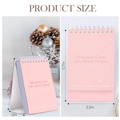XKDOUS Affirmation Cards for Women, 3.5" x 5.7" 60 Daily Positive Affirmation Cards, Motivational Cards with Miracle Mantras, Birthday Inspirational Friendship Gifts, Desk Decor Gifts