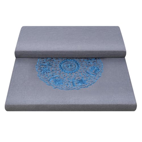 Square Meditation Cushion Mat Set with Washable Cotton Linen Cover, Larger Thick Yoga Mat Bolster Floor Pillows Seating for Adults Upgraded Meditation Accessories grey-70 * 5cm - color: Gray, size: 70*5cm